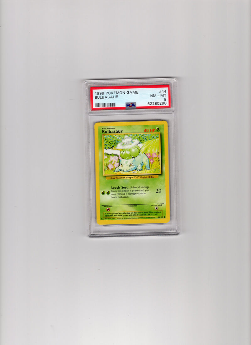 Bulbasaur - 044/102 (BS) Common - Unlimited Near Mint  (Graded - PSA 8)