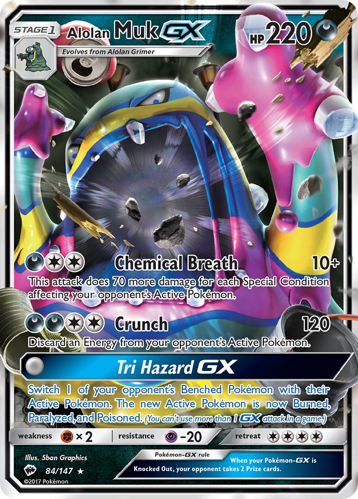 Alolan Muk GX - 084/147 (SM:BUS) Ultra Rare - Near Mint Holofoil