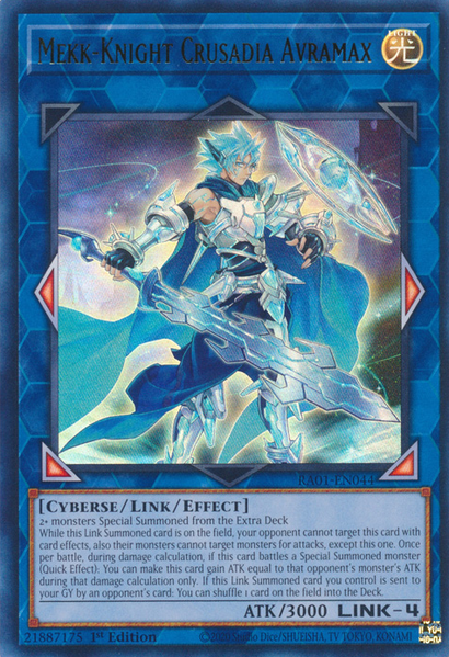 Mekk-Knight Crusadia Avramax (RA01-EN044) Prismatic Ultimate Rare - Near Mint 1st Edition
