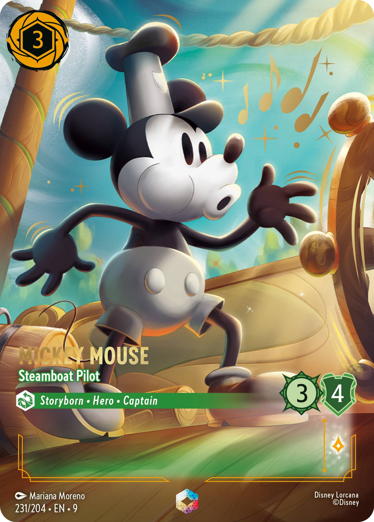 Mickey Mouse - Steamboat Pilot (Fabled - 231/204)  Enchanted
