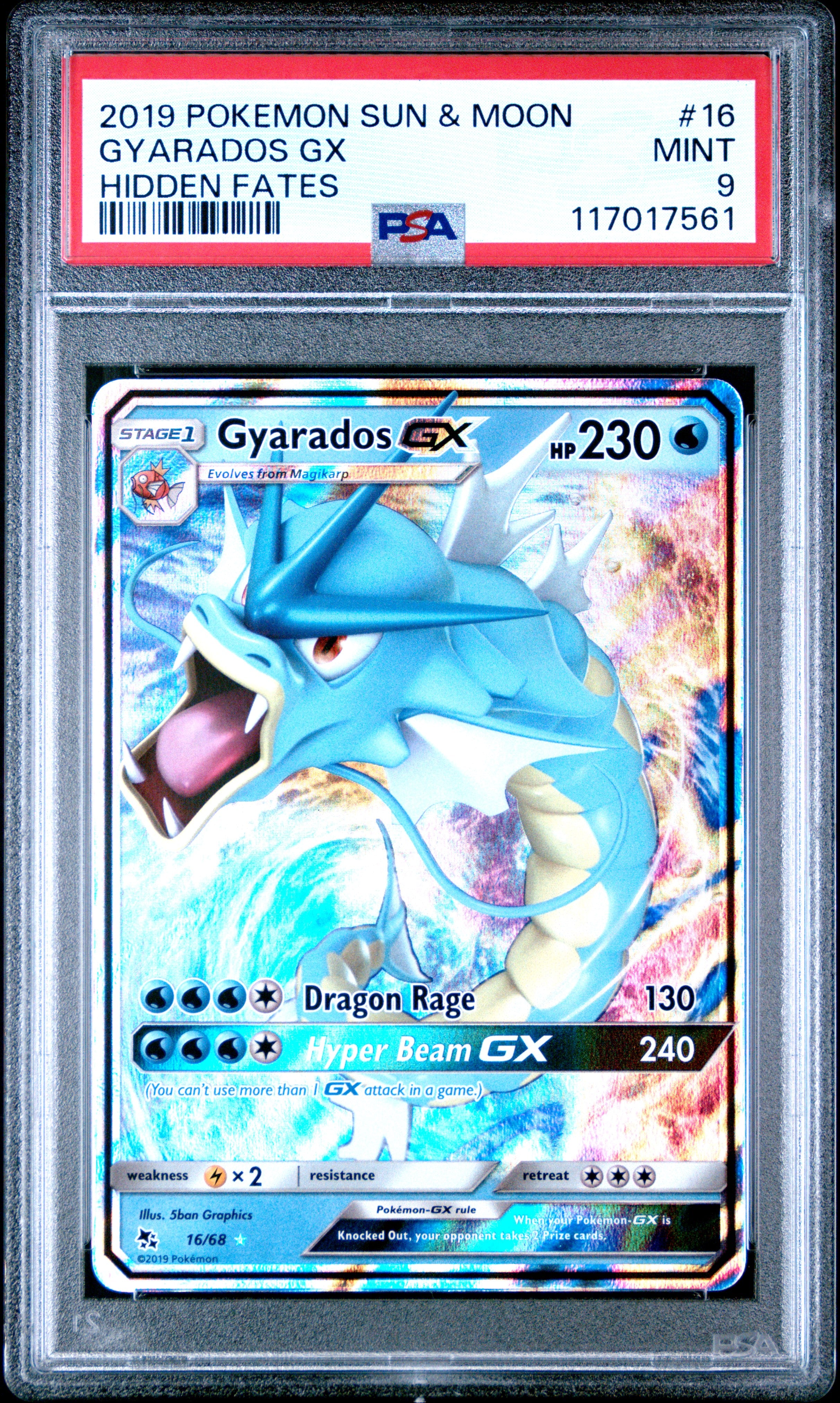 Gyarados GX - 16/68 (HIF) Ultra Rare - Near Mint Holofoil (Graded - PSA 9)