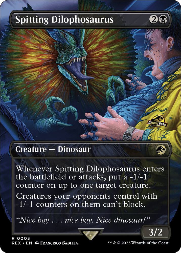 Spitting Dilophosaurus [#0003 Borderless] (REX-R-FOIL)