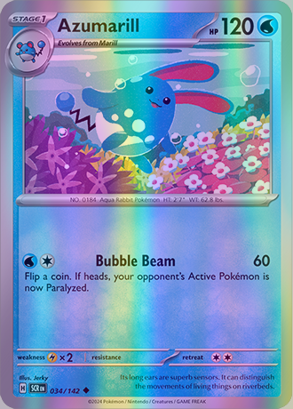 Azumarill - 034/142 (SCR) Uncommon - Near Mint Reverse Holo