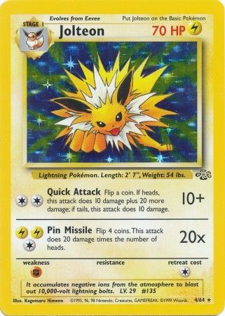 Jolteon - 04/64 (JU) Holo Rare - Near Mint Unlimited Holofoil