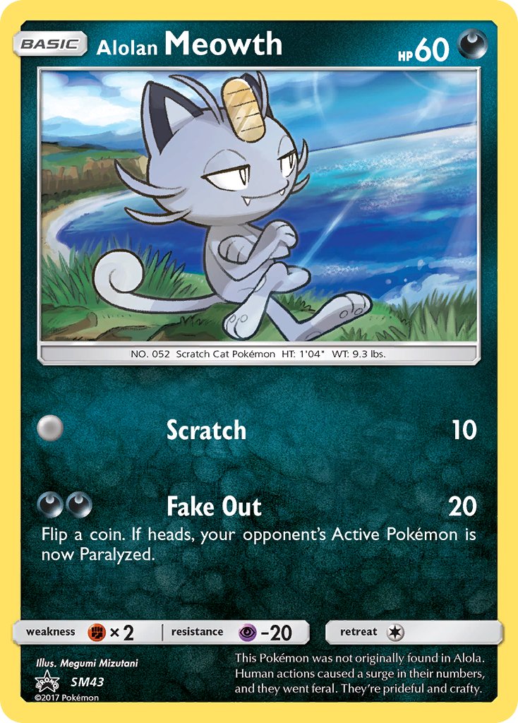 Alolan Meowth - SM43 (SM:PR) Promo - Near Mint Holofoil