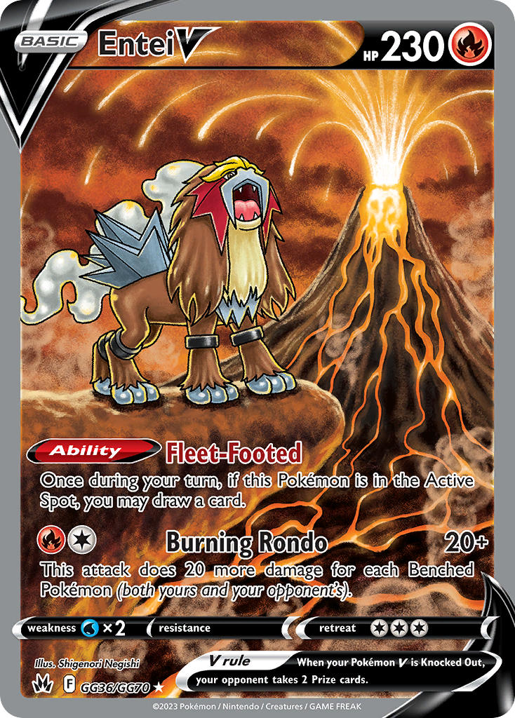 Entei V - GG36/GG70 (CRZ:GG) Ultra Rare -  Near Mint Holofoil