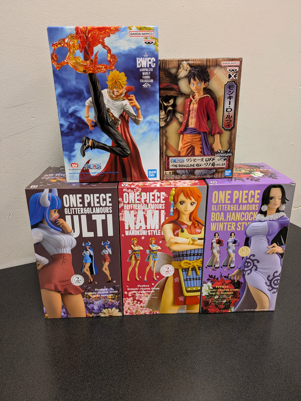 Helene Charity Raffle: Banpresto One Piece Lot - Ulti, Nami, Boa, Sanji, Luffy ($175 Value)