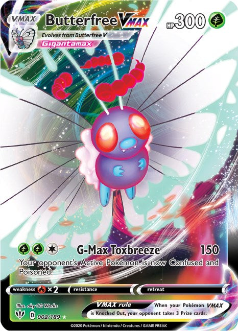 Butterfree VMAX - 002/189 (SWSH03) Ultra Rare - Near Mint Holofoil