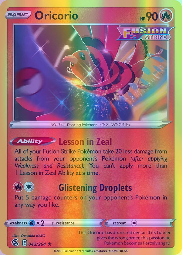 Oricorio - 042/264 (SWSH08) Rare - Near Mint Reverse Holofoil