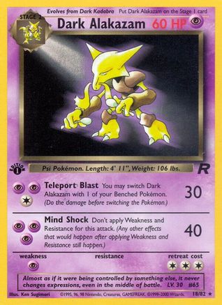 Dark Alakazam (18/82) Moderate Play