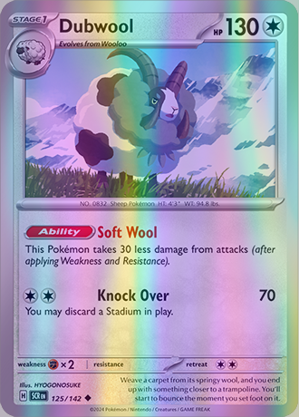 Dubwool - 125/142 (SCR) Uncommon - Near Mint Reverse Holo