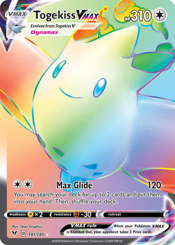 Togekiss VMAX (Secret) - 191/185 (SWSH04) Secret Rare - Near Mint Holofoil