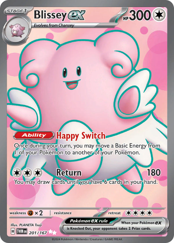 Blissey ex - 201/167 (TWM) Ultra Rare - Near Mint Holofoil