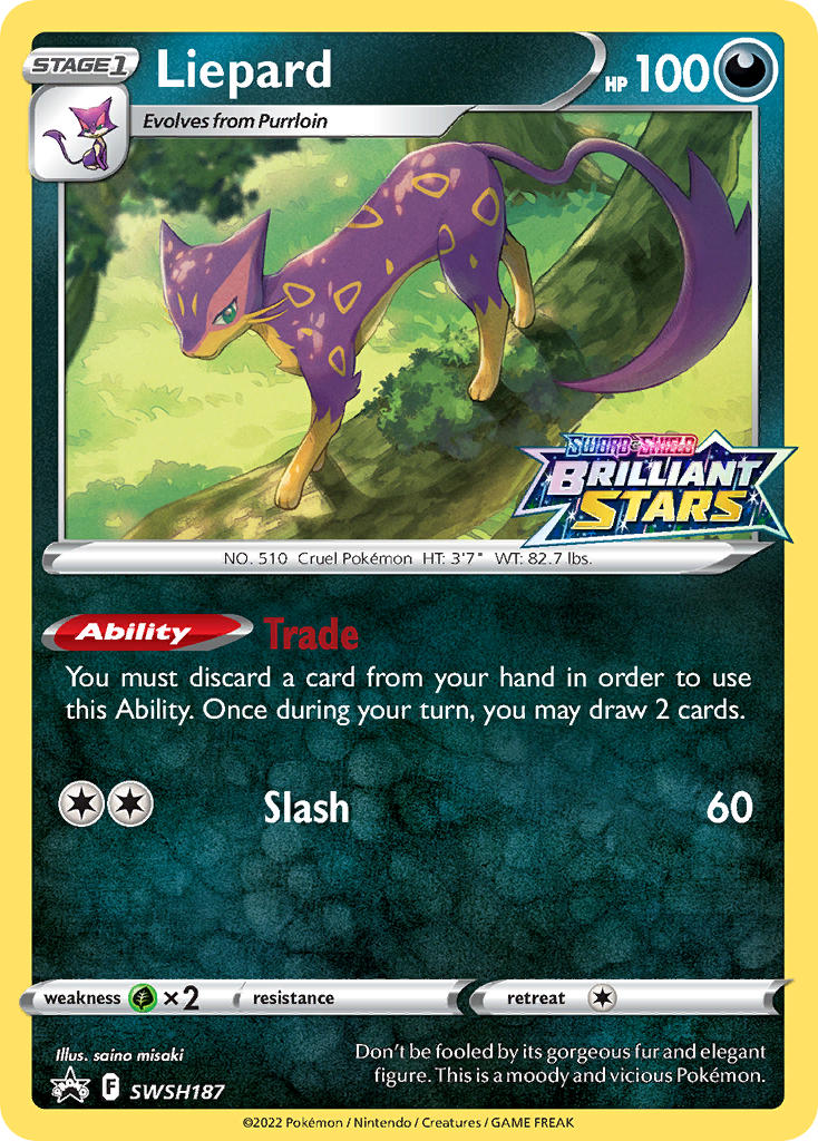 Liepard - SWSH187 (SWSH:PR) Promo - Near Mint Holofoil