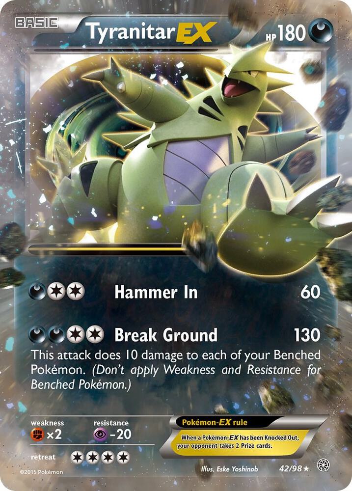 Tyranitar EX - 042/098 (AOR) Ultra Rare - Light Play Holofoil