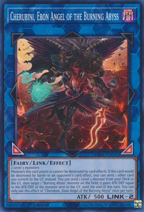 Cherubini, Ebon Angel of the Burning Abyss (RA01-EN042) Secret Rare - Near Mint 1st Edition