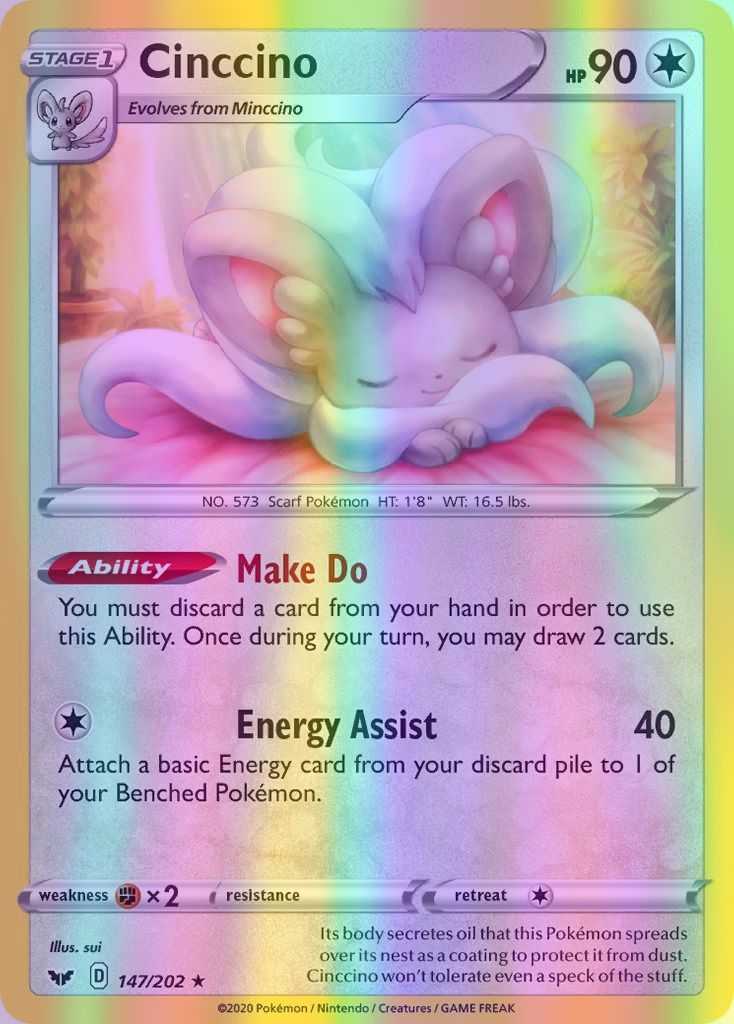 Cinccino - 147/202 (SWSH01) Rare - Near Mint Reverse Holofoil