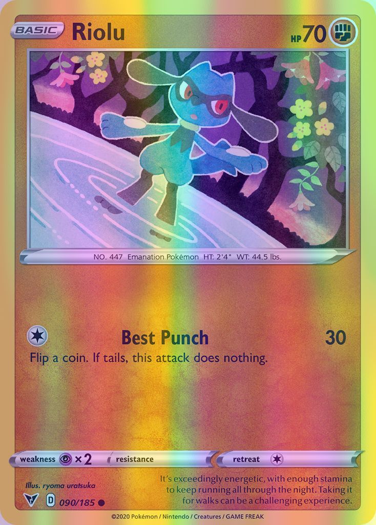 Riolu - 090/185 (SWSH04) Common - Near Mint Reverse Holofoil