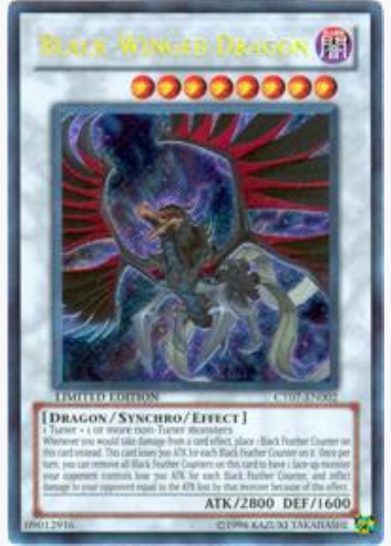 Black-Winged Dragon (CT07-EN002) Secret Rare - Limited Edition Moderate Play