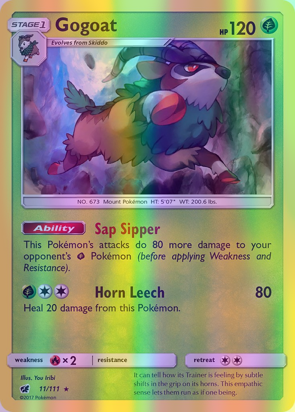 Gogoat - 011/111 (CIN) Holo Rare - Near Mint Reverse Holofoil