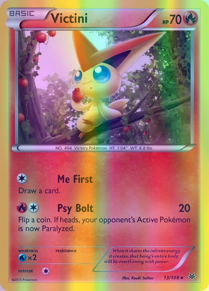 Victini - 013/108 (ROS) Rare - Near Mint Reverse Holofoil