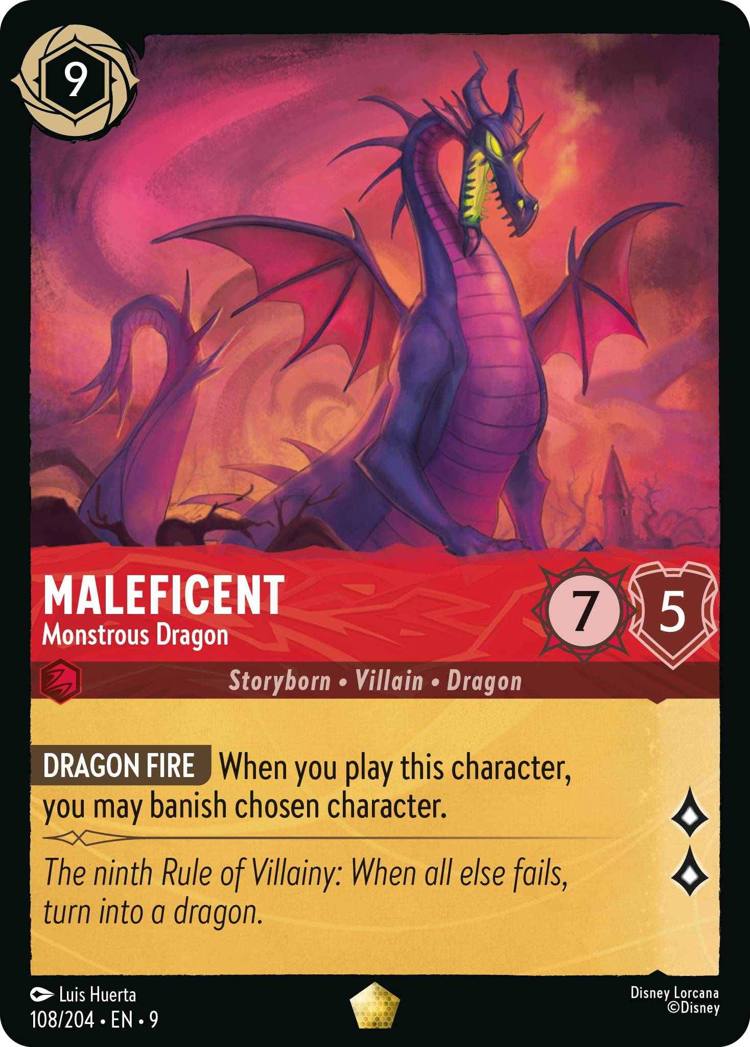 Maleficent - Monstrous Dragon (Fabled - 108/204)  Legendary