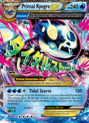Primal Kyogre EX (Alpha) - 055/160 (PRC) Ultra Rare - Moderate Play Holofoil