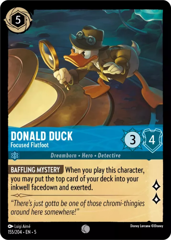 Donald Duck - Focused Flatfoot (Shimmering Skies 155/204) Common - Near Mint