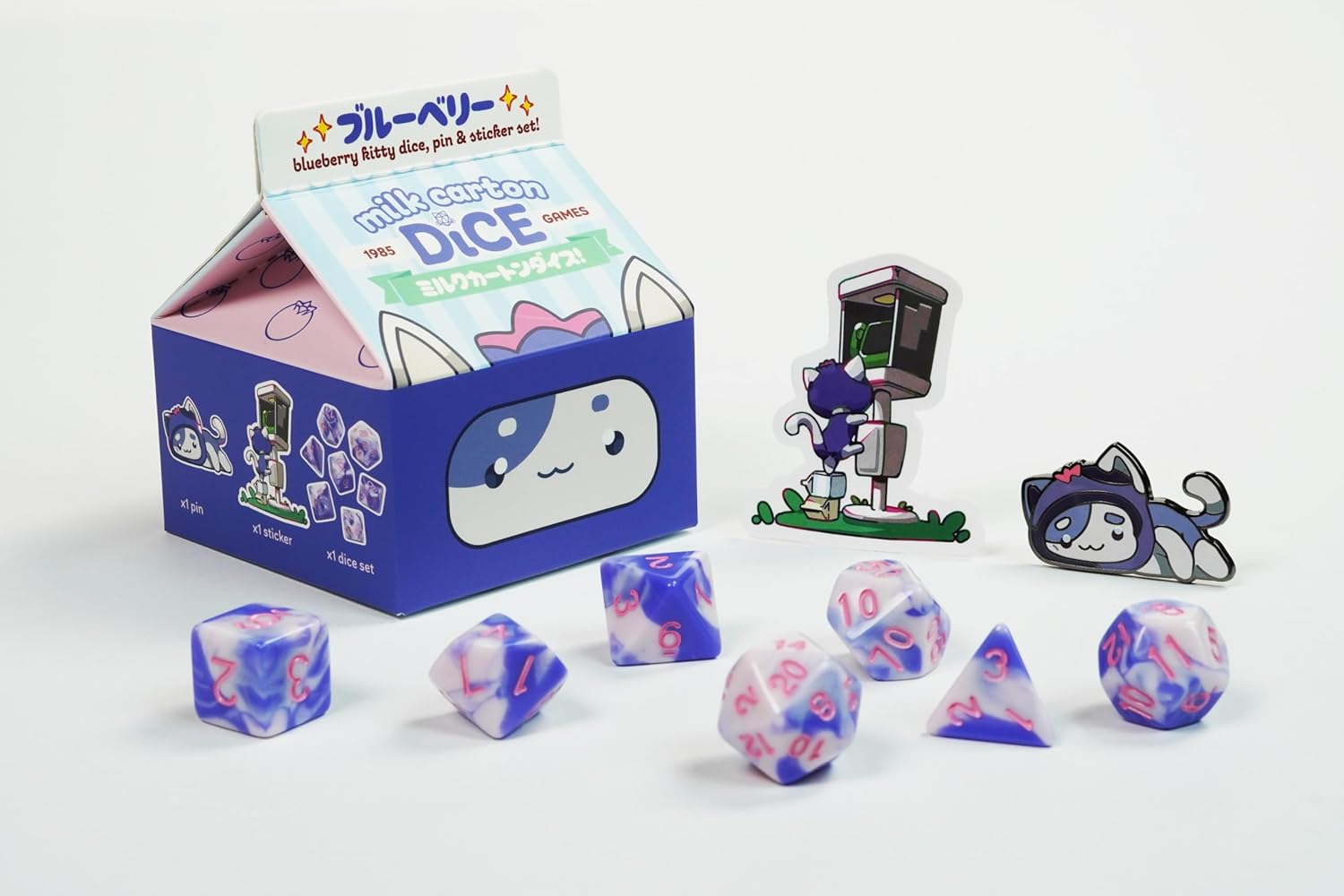 Milk Carton Kawaii Cat Dice: Fruit Meadows -