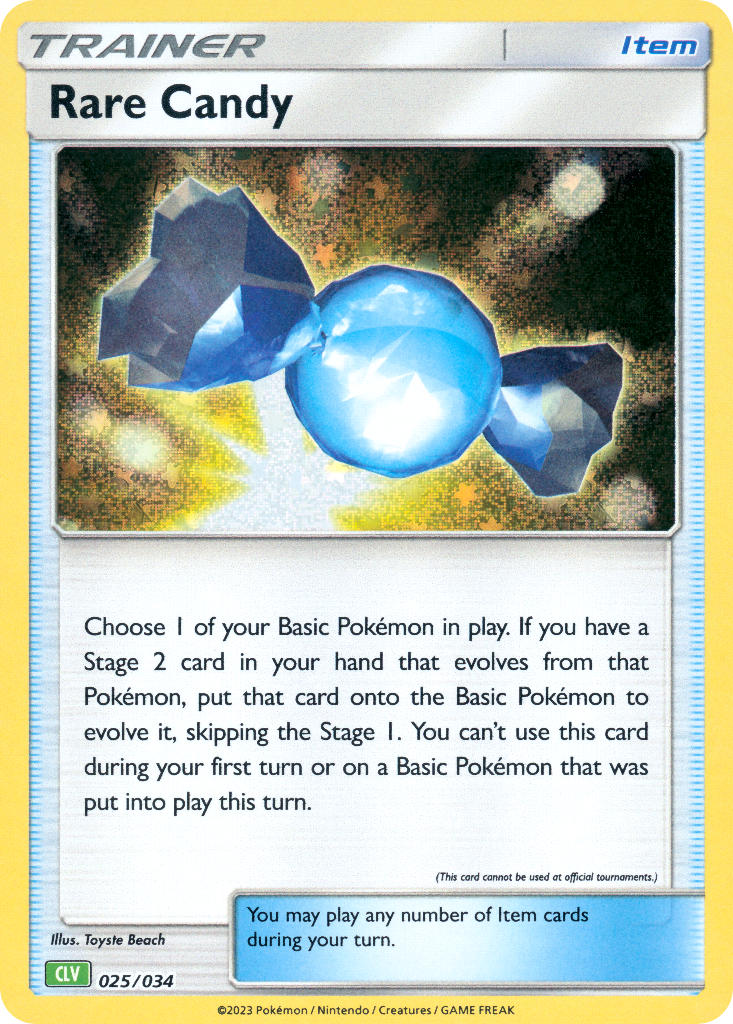 Rare Candy - 025/034 (TCG:CLV) Classic Collection - Near Mint Holofoil