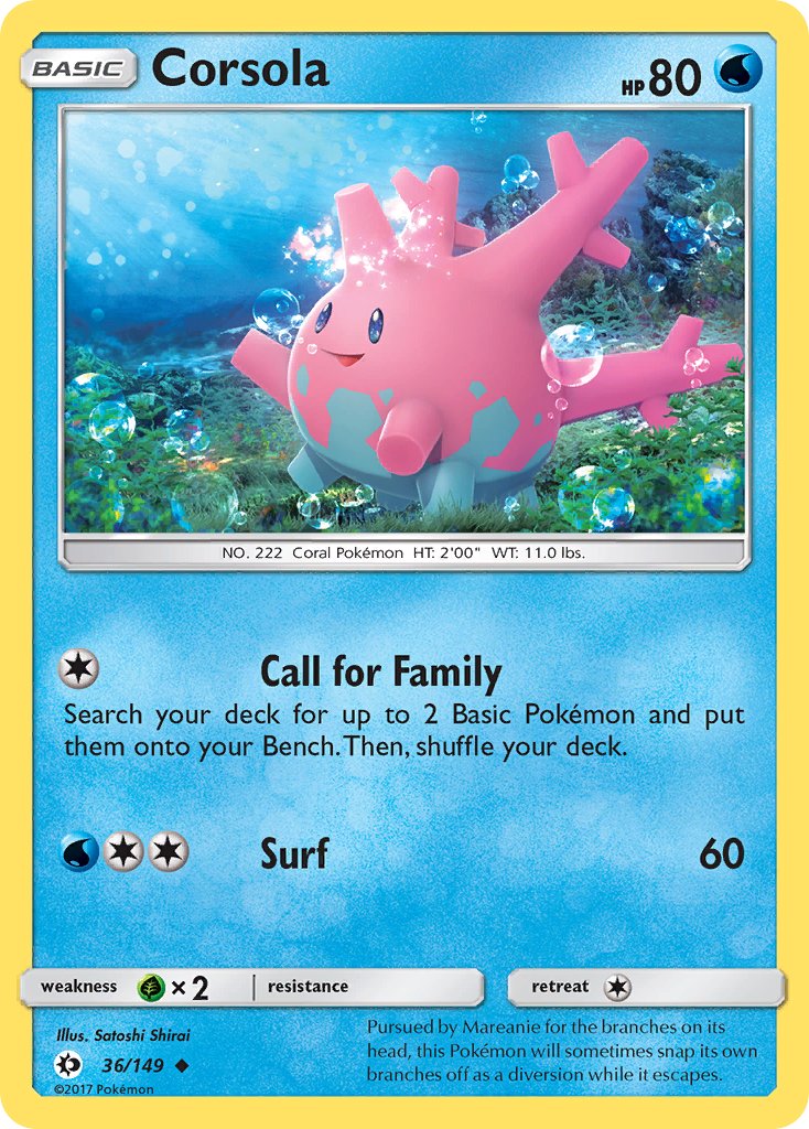 Corsola - 036/149 (SM01) Uncommon - Near Mint