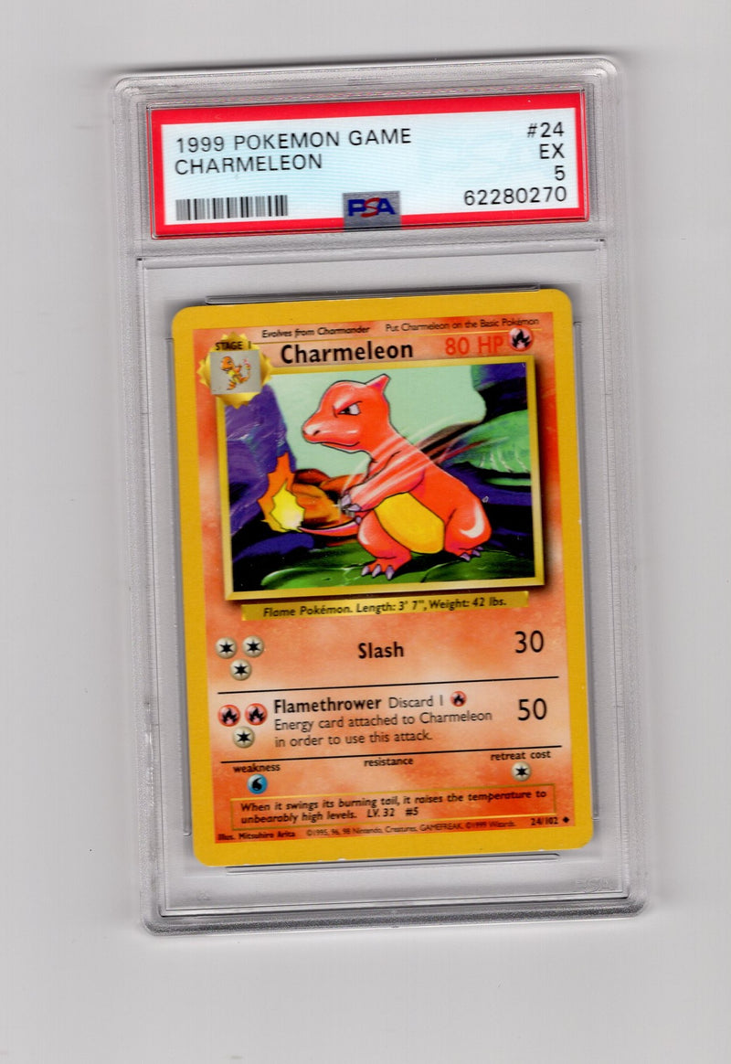 Charmeleon - 024/102 (BS) Uncommon - Unlimited Heavy Play (Graded - PSA 5)