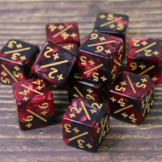 HDDC-06: Counter Dice - Red/Black (12)