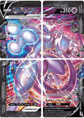 Mewtwo V-UNION [Set of 4] - SWSH159-162 (SWSH:PR) Promo - Near Mint Holofoil