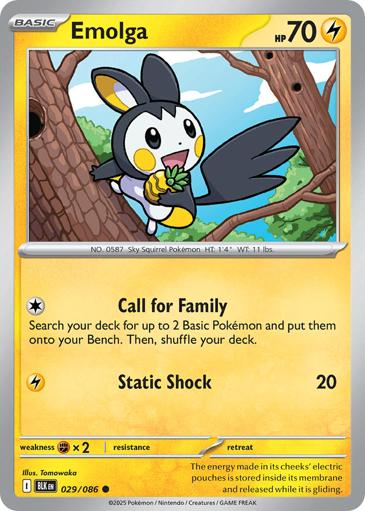Emolga (Poke Ball Pattern) - 029/086 (BLK) Common