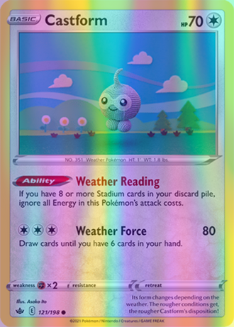 Castform - 121/198 (SWSH06) Common - Near Mint Reverse Holofoil