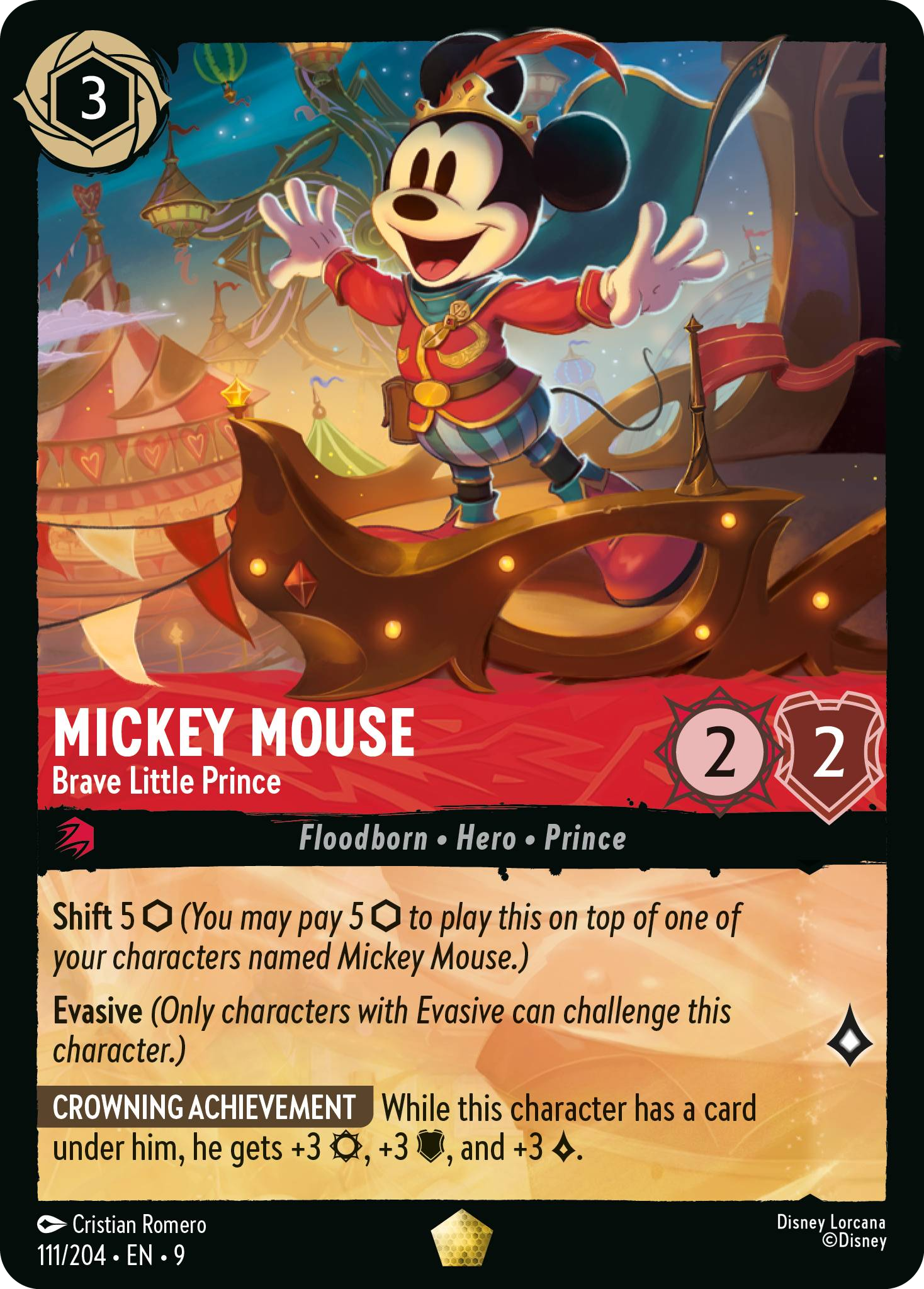 Mickey Mouse - Brave Little Prince (Fabled - 111/204)  Legendary