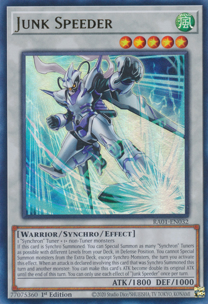 Junk Speeder (RA01-EN032) Prismatic Ultimate Rare - Near Mint 1st Edition