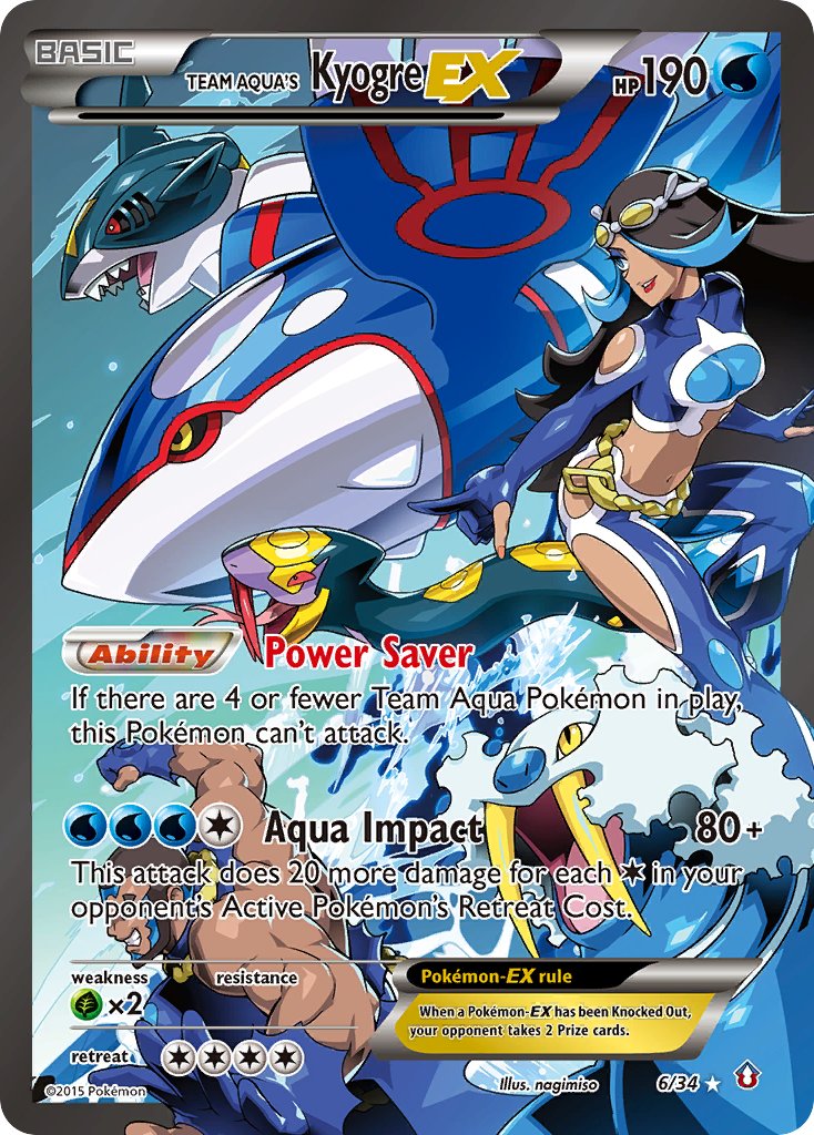 Team Aqua's Kyogre EX - 006/034 (DCR) Ultra Rare - Near Mint Holofoil