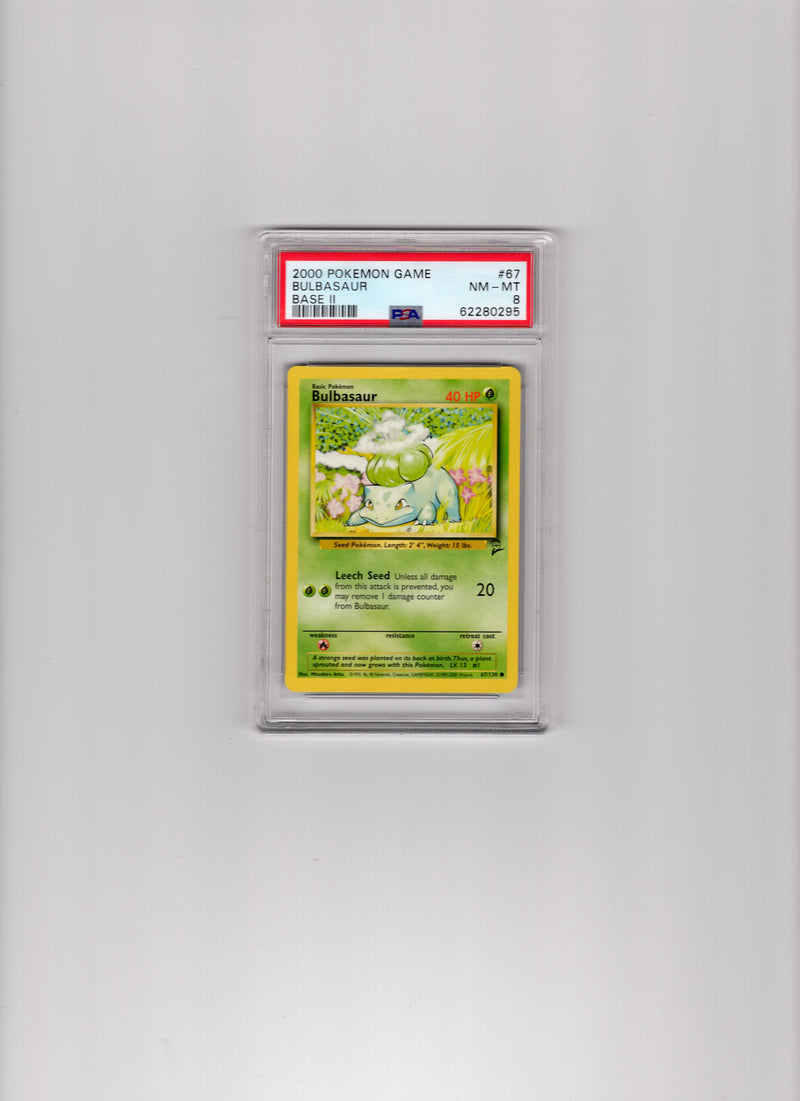 Bulbasaur - 067/130 (BS2) Common - Near Mint (Graded - PSA 8)