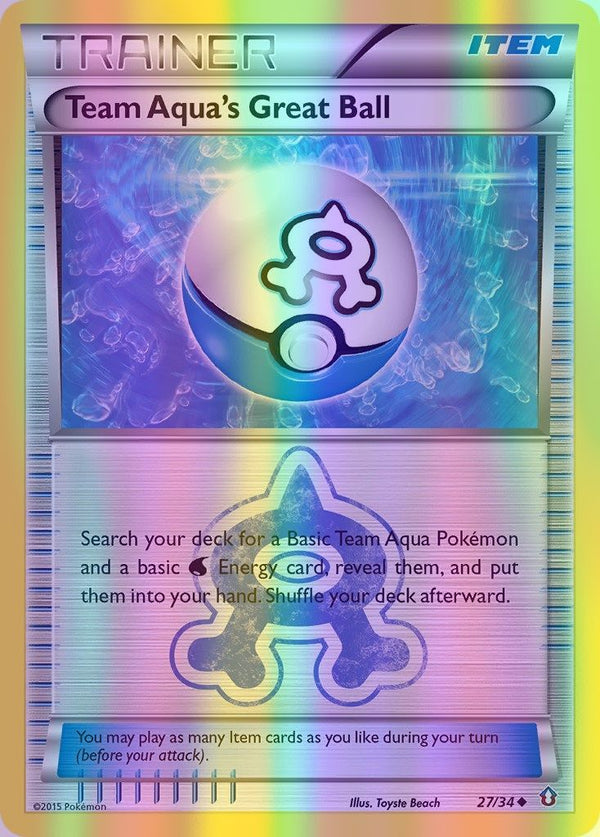 Team Aqua's Great Ball - 027/034 (DCR) Uncommon - Near Mint Reverse Holofoil