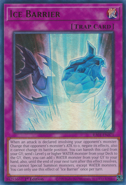 Ice Barrier (RA01-EN071) Prismatic Ultimate Rare - Near Mint 1st Edition