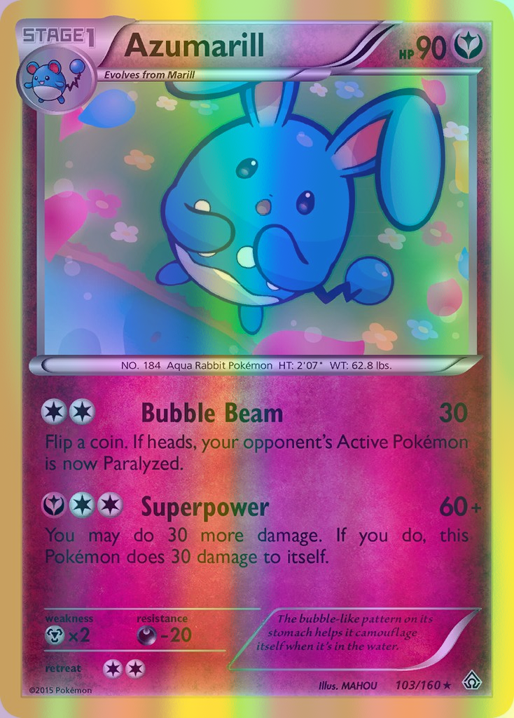 Azumarill - 103/160 (PRC) Rare - Near Mint Reverse Holofoil