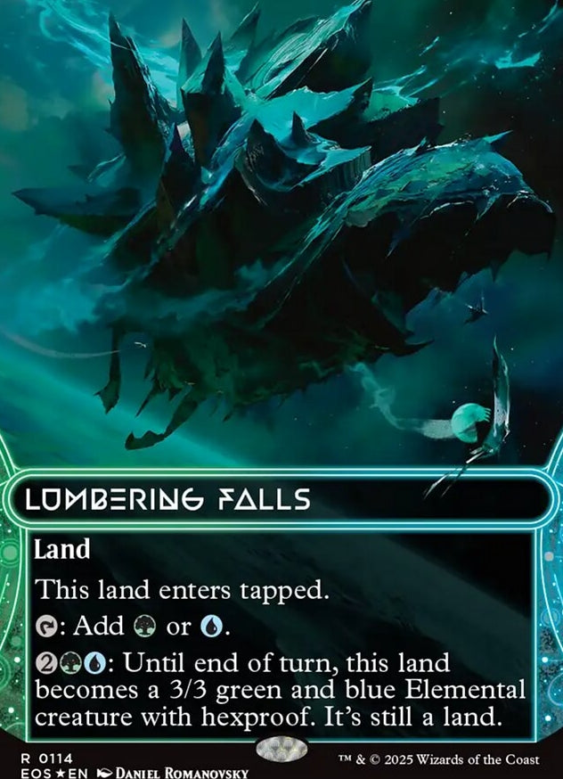 Lumbering Falls [ #0114 Galaxy Foil Borderless Stellar Sights ] (EOS-R)