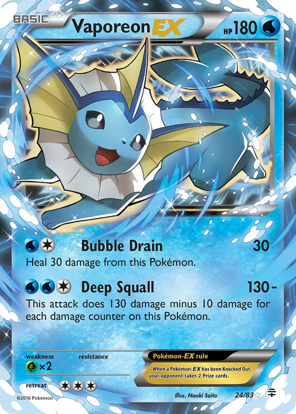 Vaporeon EX - 024/083 (GEN) Ultra Rare - Near Mint Holofoil