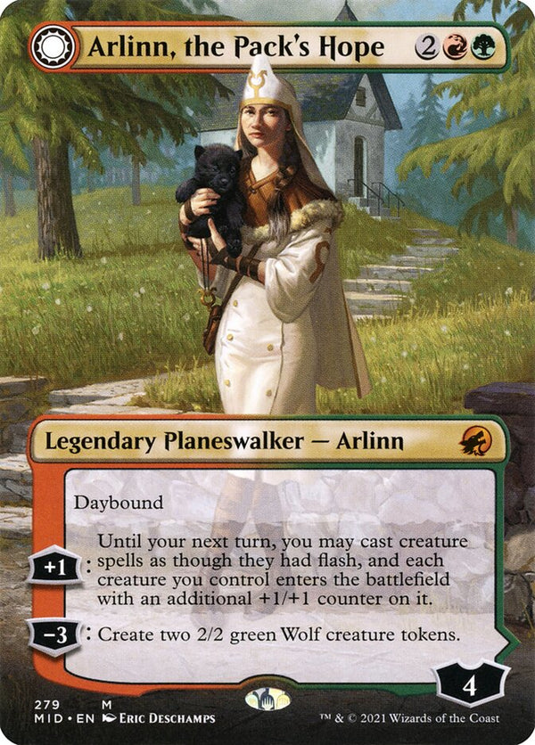 Arlin, the Pack's Hope//Arlinn. The Moon's Fury [#279 Borderless Planeswalkers] (MID-M)