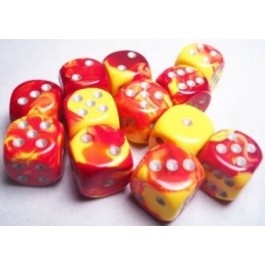 CHX26650: Gemini - 16mm D6 Red-Yellow w/silver(12)