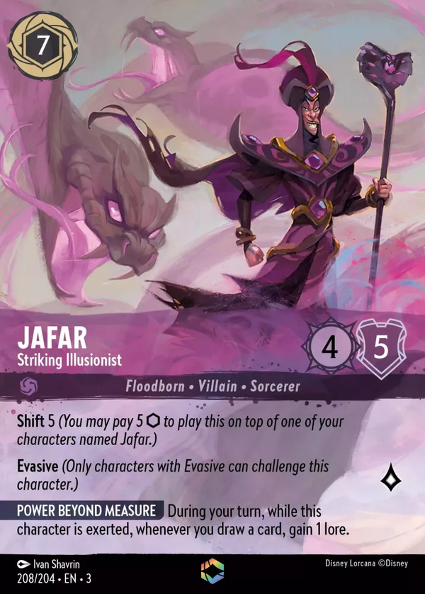 Jafar - Striking Illusionist (Alternate Art) (Into the Inklands 208/204) Enchanted - Near Mint Holofoil