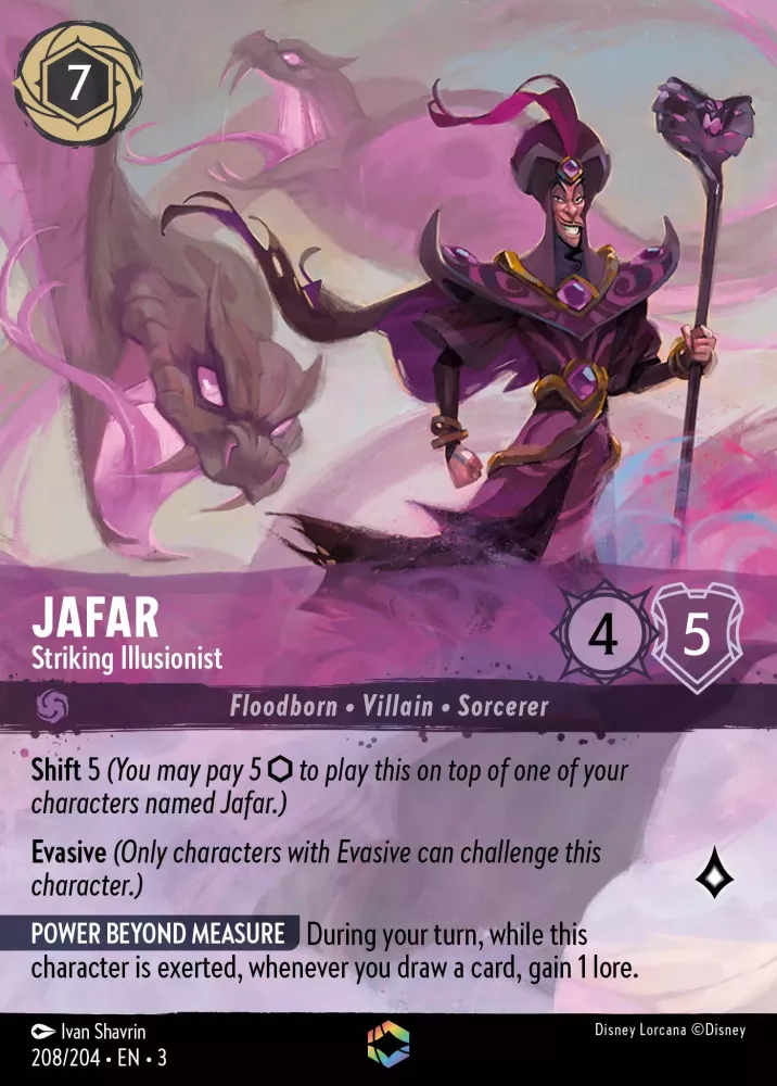 Jafar - Striking Illusionist (Alternate Art) (Into the Inklands 208/204) Enchanted - Near Mint Holofoil