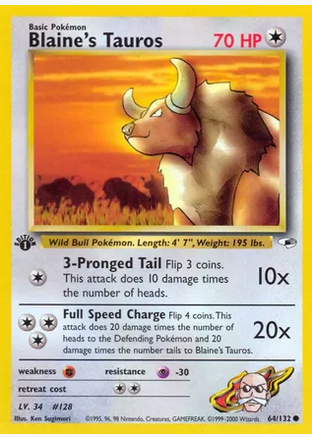 Blaine's Tauros (64/132) 1st Edition